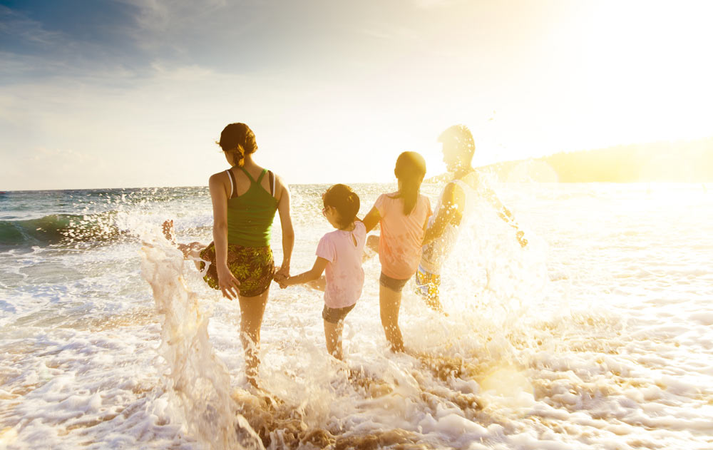 Familie am Strand